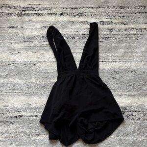 Black Deep V Romper